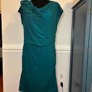 The Limited Teal Cowl Neck Dress, Ruching, NWT